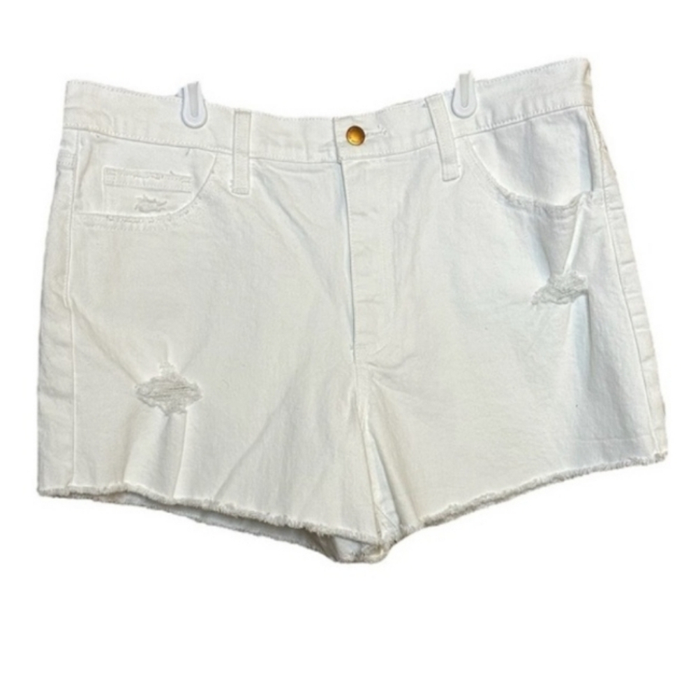 Universal Thread White Distressed Denim Shorts 14R NEW Jean Summer Long Length